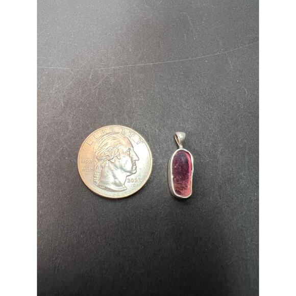 NEW pink/ bi color tourmaline sterling silver pendant 1.28 grams - Picture 11 of 11